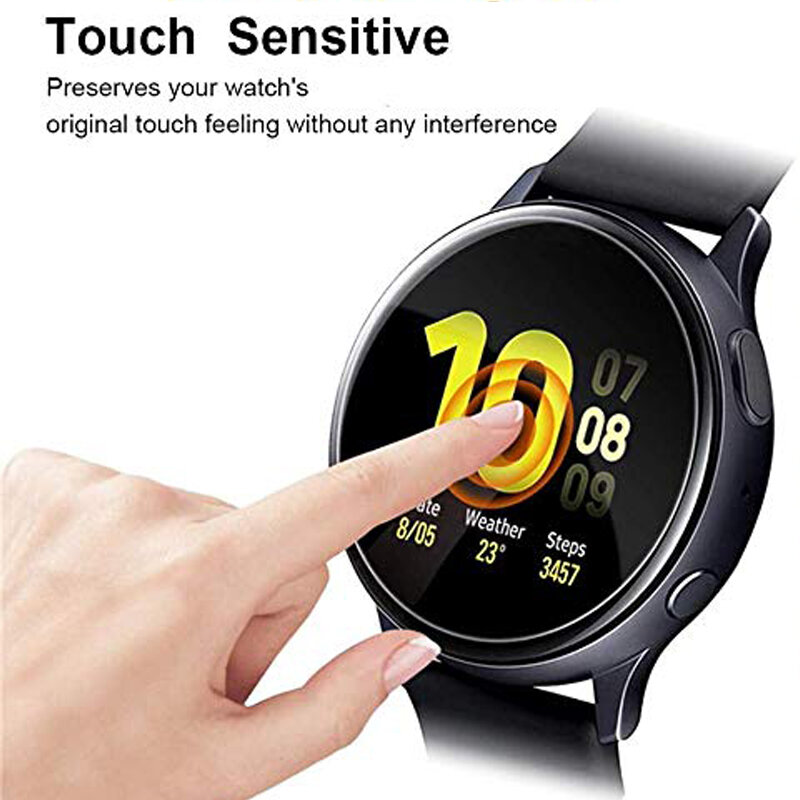 Película protectora de pantalla completa para Samsung Galaxy Watch active 2, 40mm, 44mm, 42mm, 46mm, S3/S2 Frontier/Classic 9H, cristal antiarañazos