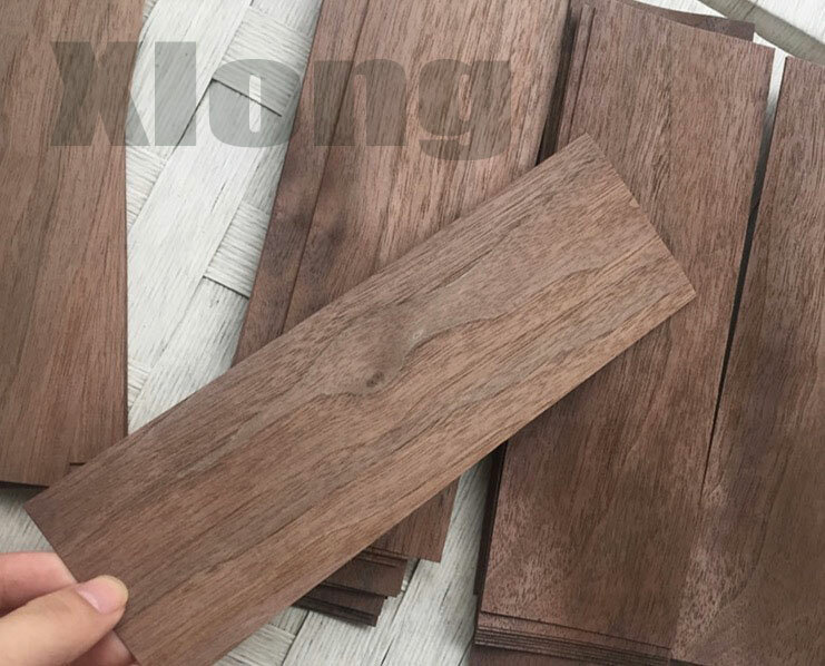 20Pieces/Lot 6.5x17cm Thickness:0.35mm Black Walnut Log Bark Veneer Pure Solid Wood Chips
