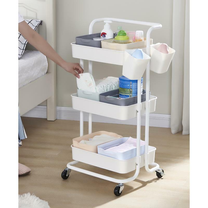 3 Layers Multifunction Beauty Salon Trolley Salon Use Pedestal Rolling Cart Wheel Aluminum Stand Personal Care Appliance Parts
