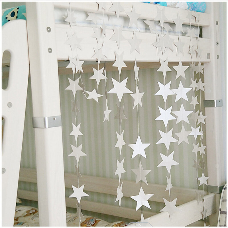 4M Star Paper Garland Bunting Drop Baby Shower Wedding Decoration Party T5M8