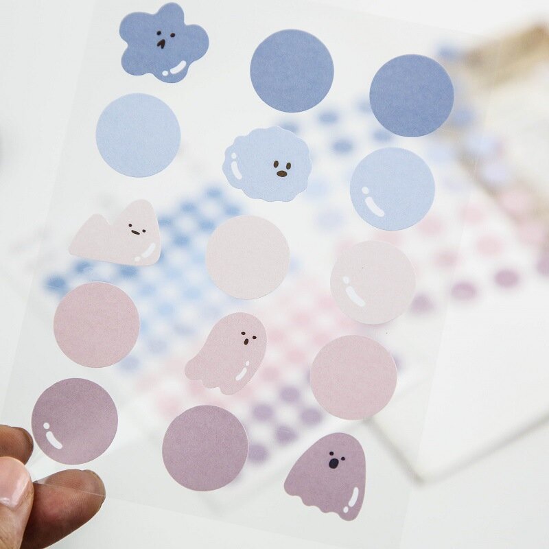 Adesivos básicos série 3 folhas/pacote, guardar adesivos criativos transparentes material de decoração diário