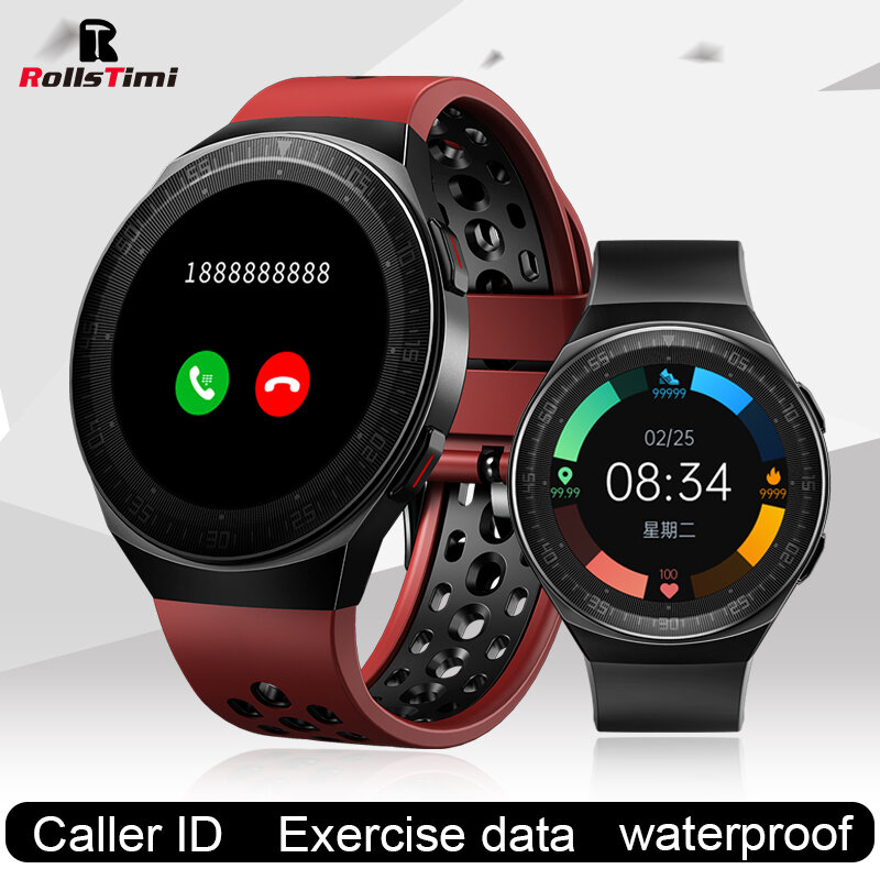 Rollstimi-reloj inteligente para hombre y mujer, pulsera deportiva multimodo con Bluetooth, rastreador deportivo de ritmo cardíaco y presión arterial