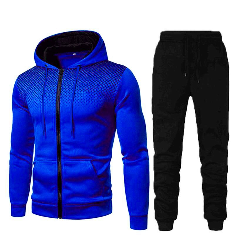 Костюм спортивный мужской из двух предметов, повседневная кофта и штаны, Осень-зима
