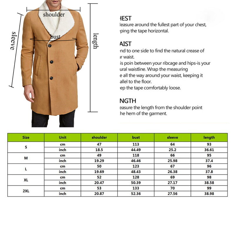 Gabardina entallada de longitud media para hombre, forro Polar, Color sólido, abrigo cortavientos de manga larga, chaqueta para hombre 2020