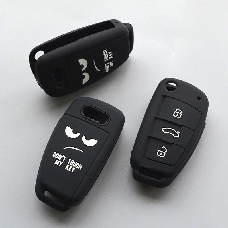 New design word Dont Touch My Key For Audi A1 A2 A3 TT Q3 Q5 R8 S6 S7 SQ5 RS5 flip folding remote silicone car key cover case