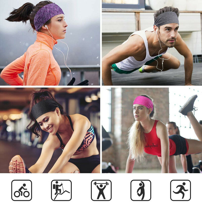 Banda para la cabeza transpirable antideslizante, duradera, para deportes al aire libre, entrenamiento, Yoga, gimnasio, correr, trotar