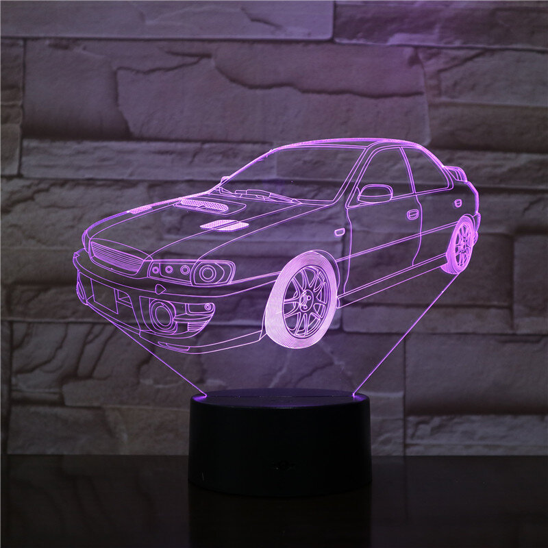 Super Auto Tafellamp 7 Kleuren Veranderende Bureaulamp 3D Lamp Night Lights Led Light Drop Shipping Vrienden Kids Verjaardag gift