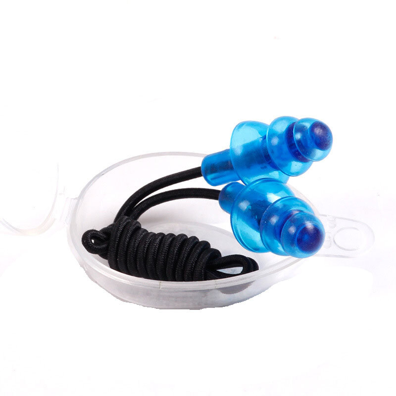 Wholesale 1Pair Noise Reduction Comfort Earplugs Silicone Soft Ear Plugs PVC Rope Earplugs Protective for Swimming for Sleep