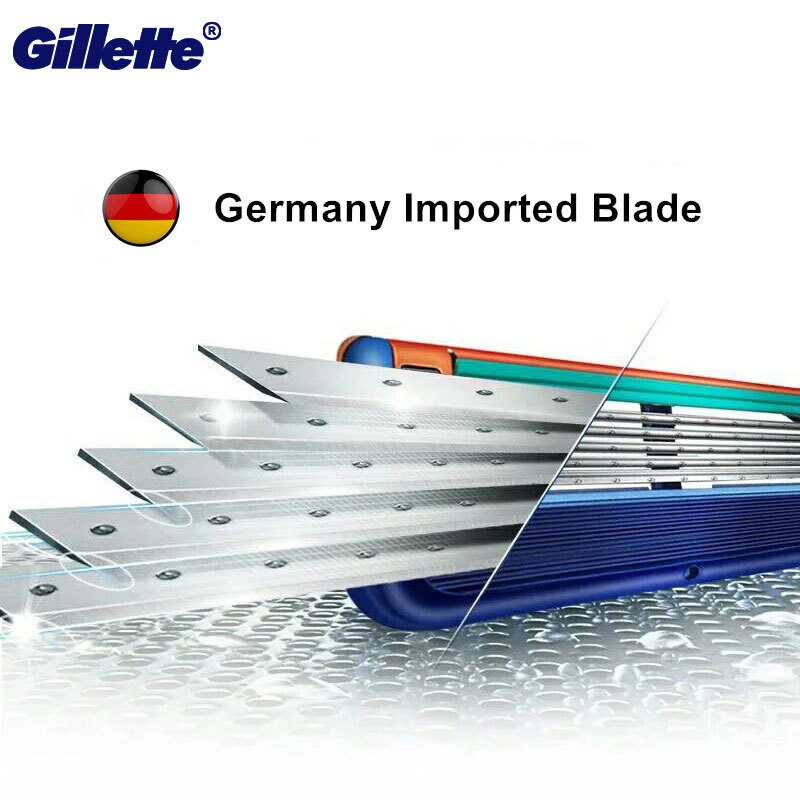 Gillette Fusion PROGLIDE Razor Profesional Pria Rambut Wajah Cukur Pengganti Kartrid Jerman Impor 5-Layer Pisau Cukur