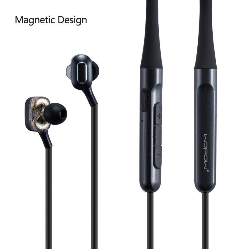 WOPOW-auriculares de Bluetooth-Compatible5.0Wireless, Driver4Speakers dinámicos, auriculares estéreo HIFI3D con banda para el cuello, Auriculares deportivos con micrófono