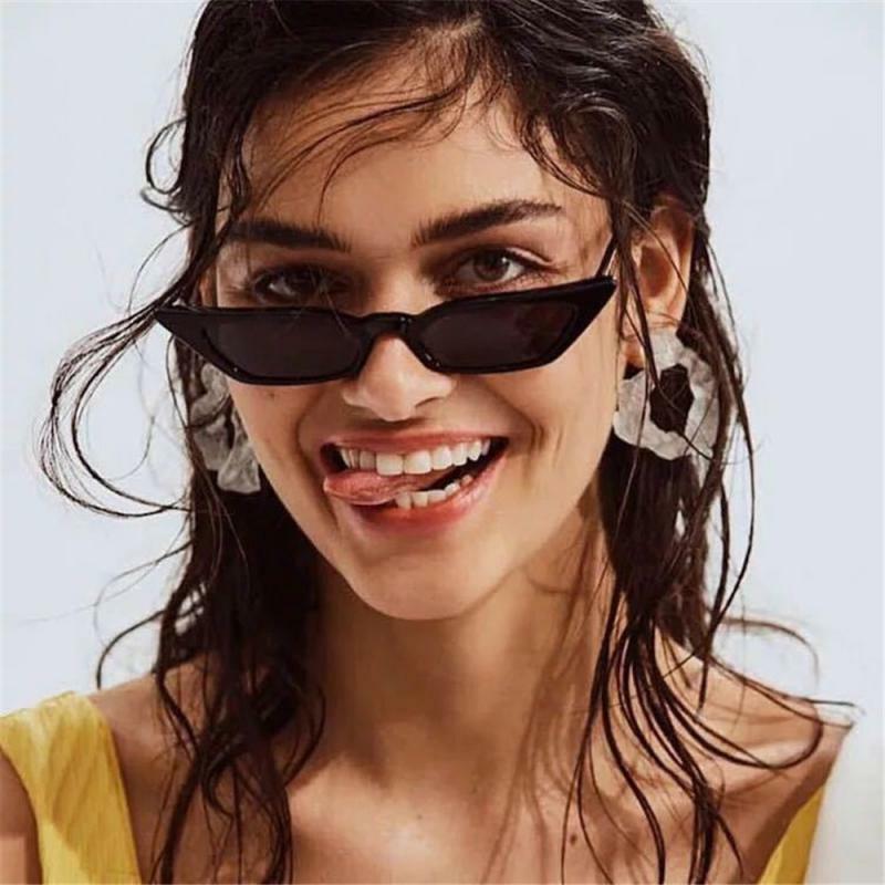 Śliczne Sexy Retro okulary kocie oko kobiety trójkąt Vintage tanie damskie okulary czerwone kobiece UV400 okulary rowerowe 2021