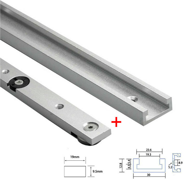 1 conjunto de liga de alumínio t-faixas slot faixa de mitra e barra de mitra slider serra de mesa mitra bitola haste ferramentas para trabalhar madeira bancada diy