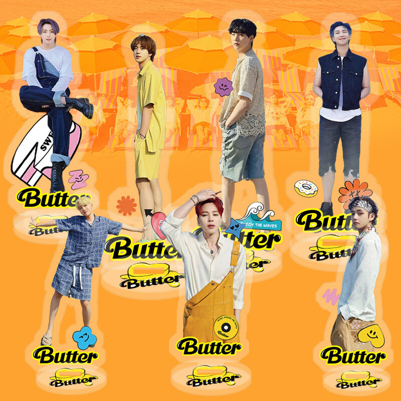 KPOP Bangtan Boys Butter อัลบั้มกรอบอะคริลิคชุดเดสก์ท็อปตกแต่งตกแต่งคอสเพลย์ JUNGKOOK JIMIN SUGA แฟนคอลเลกชัน