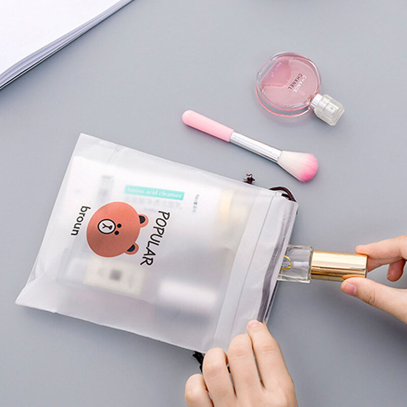Animal Cosmetic Bag Organizer Women Storage Pouch Cute Makeup Bag Transparent Travel Toiletry Bag Make Up Bag Waterproof
