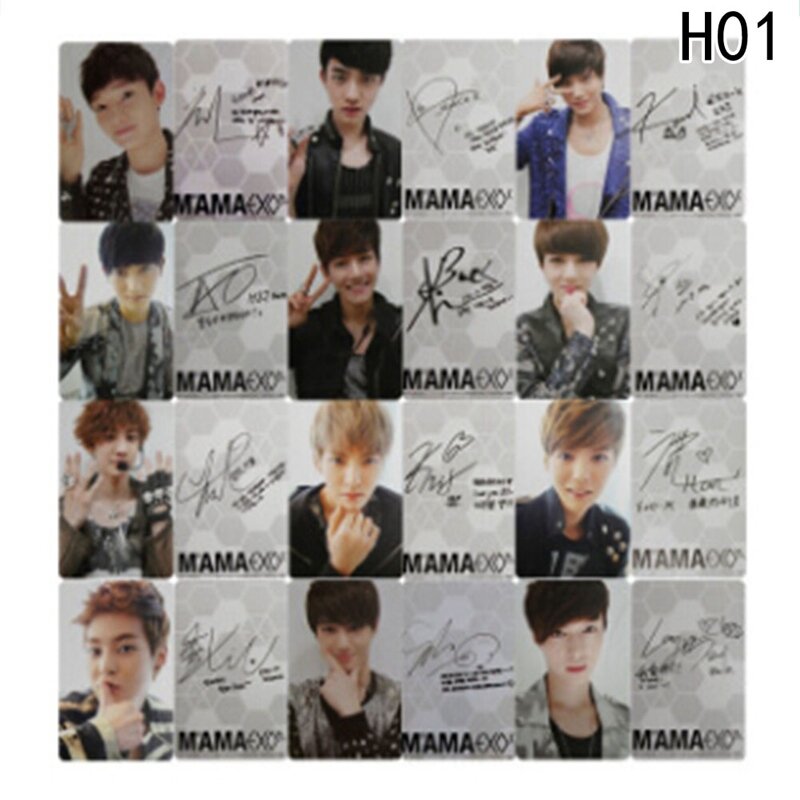 Album EXO podpisany fotokartka 8.6*5.4cm 9 stylów kart Idol chłopcy i dziewczęta prezenty dla fanów 2021 Hot 1 zestaw