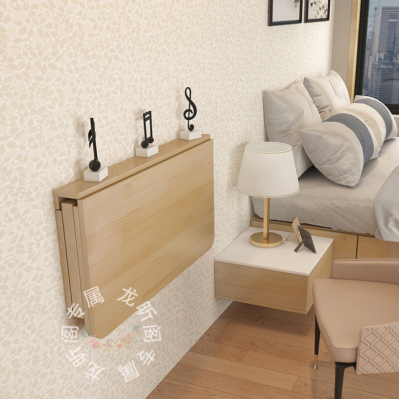 Mesa plegable personalizada de madera maciza para colgar en la pared, mesa de ordenador, mesa de comedor, escritorio de pared