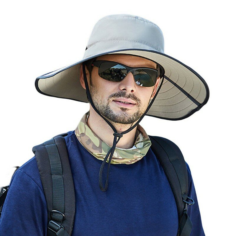 Панама Мужская для отдыха на открытом воздухе, пляжная шляпа от солнца с широкими полями, складная летняя кепка от солнца, кепка для рыбалки