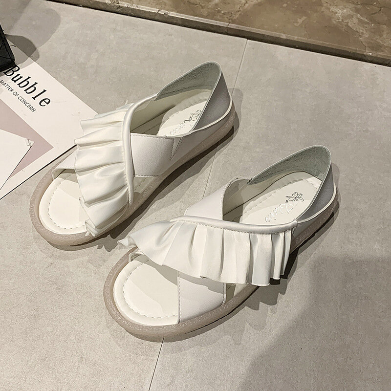 2021 nova plana verão sapatos femininos all-match casual moda suave sola respirável único sapatos femininos sandálias de fadas xm324