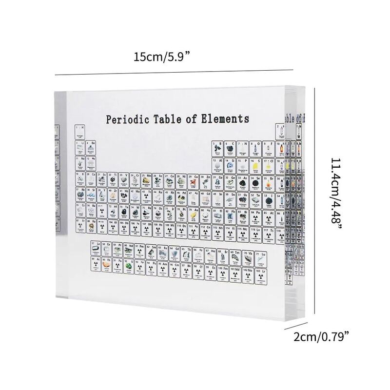 Acrílico tabela periódica placa de exibição desktop elemento químico placa de exibição ornamentos para crianças ensino escola dia presente aniversário