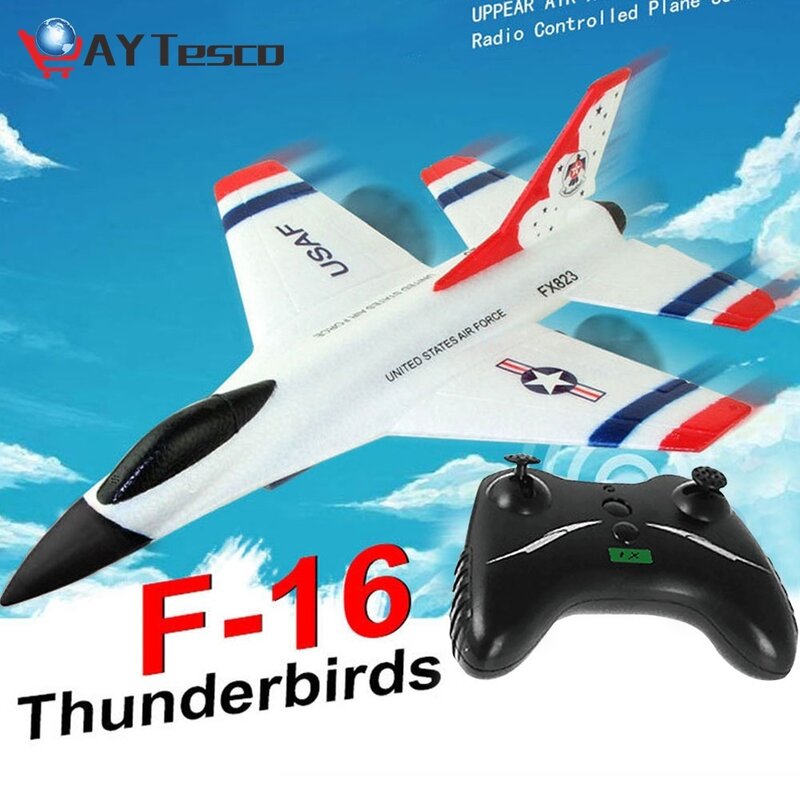 طائرة F16 thunderbird RC 2.4G بجهاز تحكم عن بعد 80 متر طائرة شراعية مبتدئين RC طائرة شراعية طائرة تحكم عن بعد