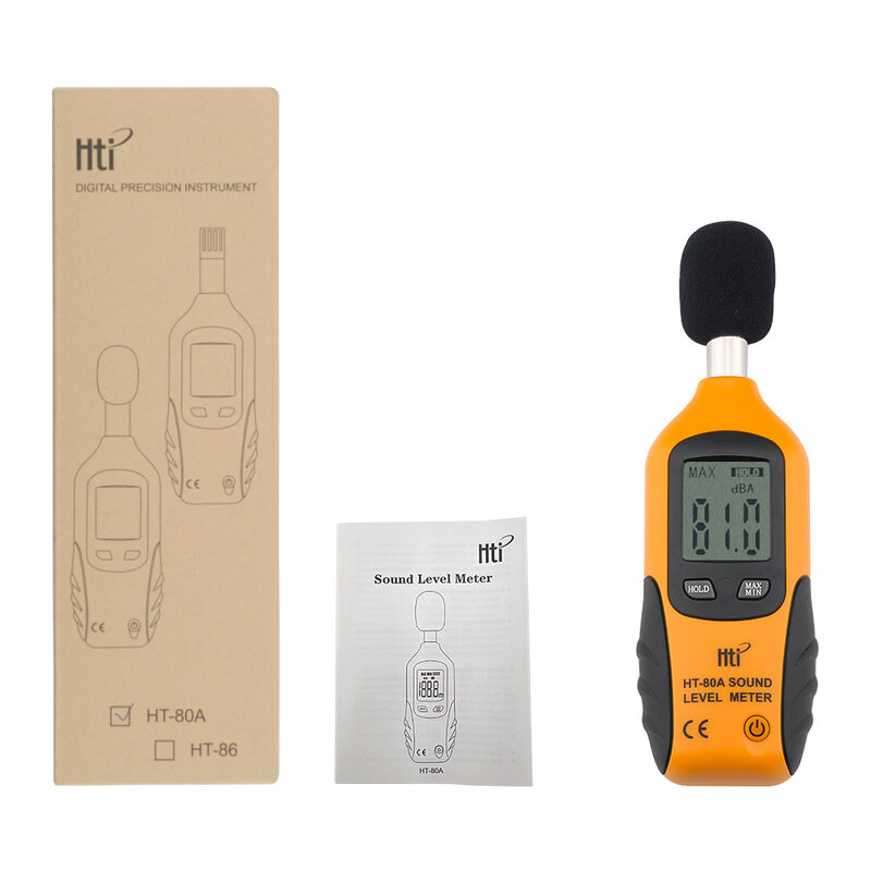 Sonomètre numérique HD, mesure du niveau sonore 30-130db, détecteur décibel, testeur Audio, outil de Diagnostic, capteur intelligent HT-80A