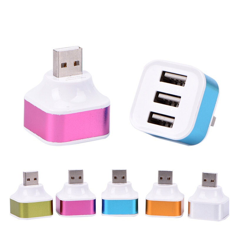 1 chargeur USB mâle à 3 Ports USB femelles, séparateur en plastique Hub, câble de chargement de téléphone portable, adaptateur de chargeur pour téléphone iPhone Xiaomi