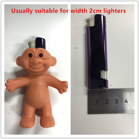 Hz 2019 bonito engraçado de silicone boneca nua de borracha 7cm mais leve caixa do caso mais leve protetor nostálgico brinquedos acessórios do cigarro