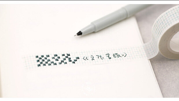 1Pc 1.5Cm X 10M Biru Grid Washi Tape Kertas Jepang DIY Perencana Masking Tape Perekat Stiker dekoratif Stationery Tape