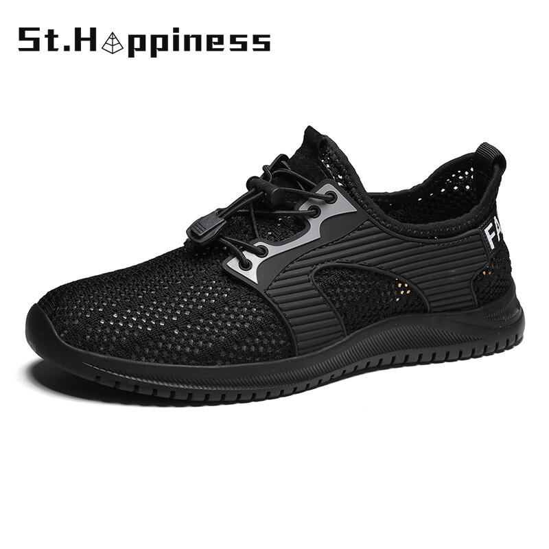 2021 جديد الصيف الرجال شبكة حذاء كاجوال عصري موضة تنفس المشي أحذية رياضية في الهواء الطلق ضوء الانزلاق على الاحذية أحذية رياضية