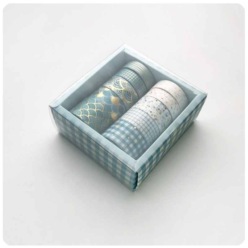 10 unids/set bronceado combinación cuenta mano cinta creativo y cinta de papel pintalabios DIY decoración cinta adhesiva