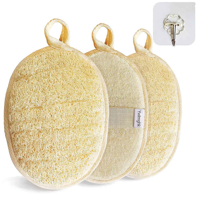 Ywlmghk Toiletry sponges Natural Loofah Sponge Exfoliating,Made with Eco-Friendly and Biodegradable Shower Luffa Sponge, Beige