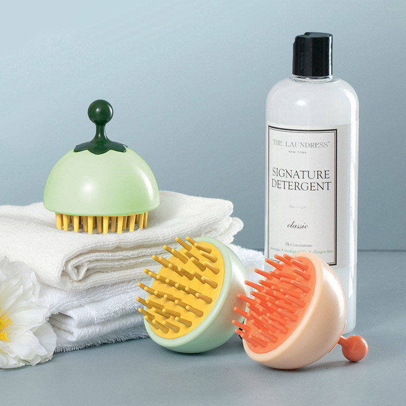 1PC Silicone Shampoo Brush Head Body Scalp Massage Brush Washing Shower Hair Comb Shower Brush Bath SPA Mini Massage Brush
