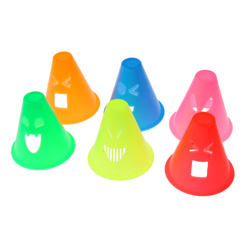 12Pcs Mix Color Expressions Roller Skating Skateboard Cones Pile Cup