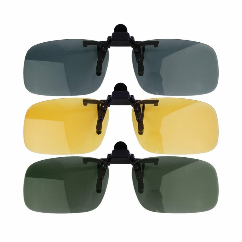 Fahren Nachtsicht Clip-auf Flip-up Objektiv Sonnenbrille Kühlen Brillen Clip Auf Objektiv Anti-Uv 400 Unisex für frauen & Männer