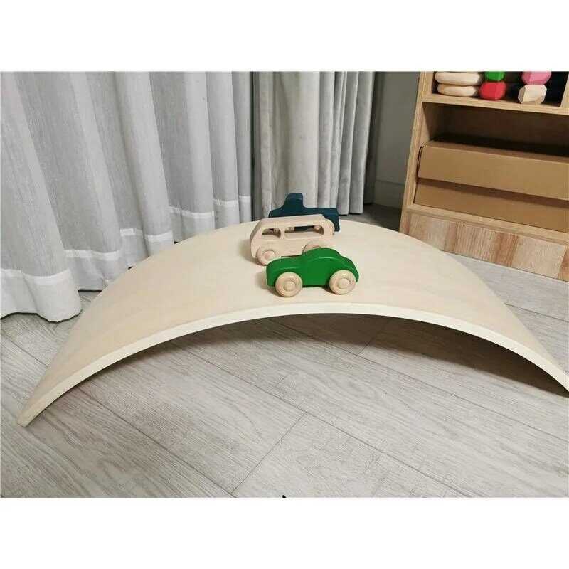 Wholesale 2pcs/10pcs Kids Wooden Toy Basswood Arch Blance Board Indoor Seesaw Curved Board Yoga Board  Outdoor Play