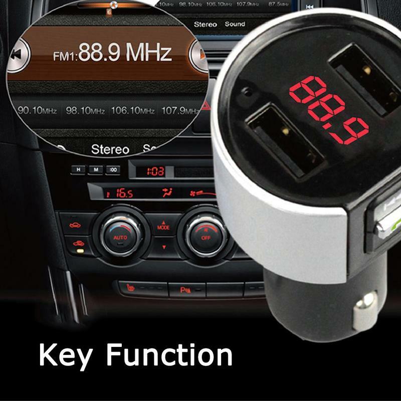 Pengisi Daya USB Pemutar MP3 LED Pemancar FM Bluetooth Nirkabel Bebas Genggam Bluetooth 4.2 Bebas Genggam Kit Mobil Bebas Genggam 3.4A