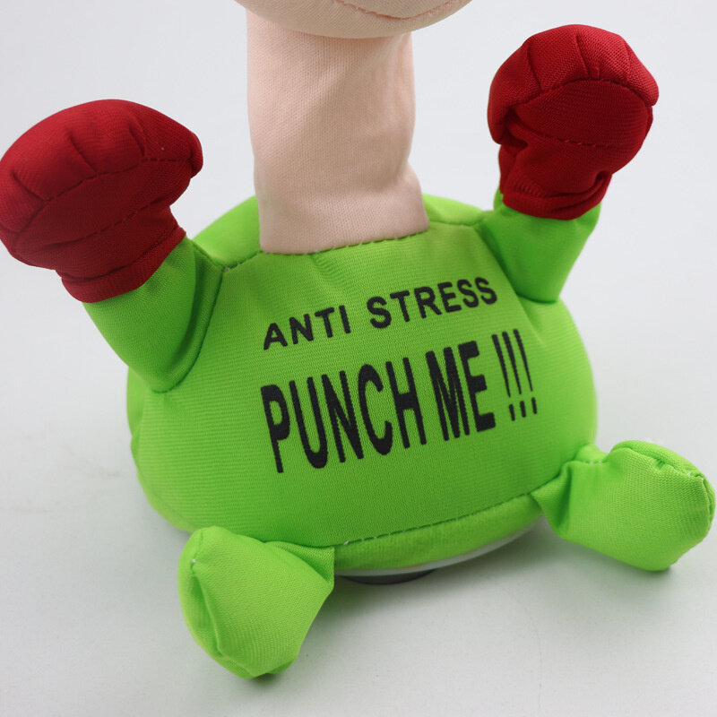 Brinquedo de pelúcia elétrica ventilação confortável tocar punch me boneca engraçado emocional respiradouro boneca anti estresse brinquedo recheado