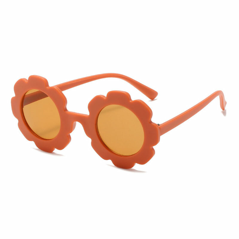 Солнцезащитные очки UV400 для мальчиков и девочек, милые круглые детские солнечные очки с цветами, для начинающих ходить детей, 2021