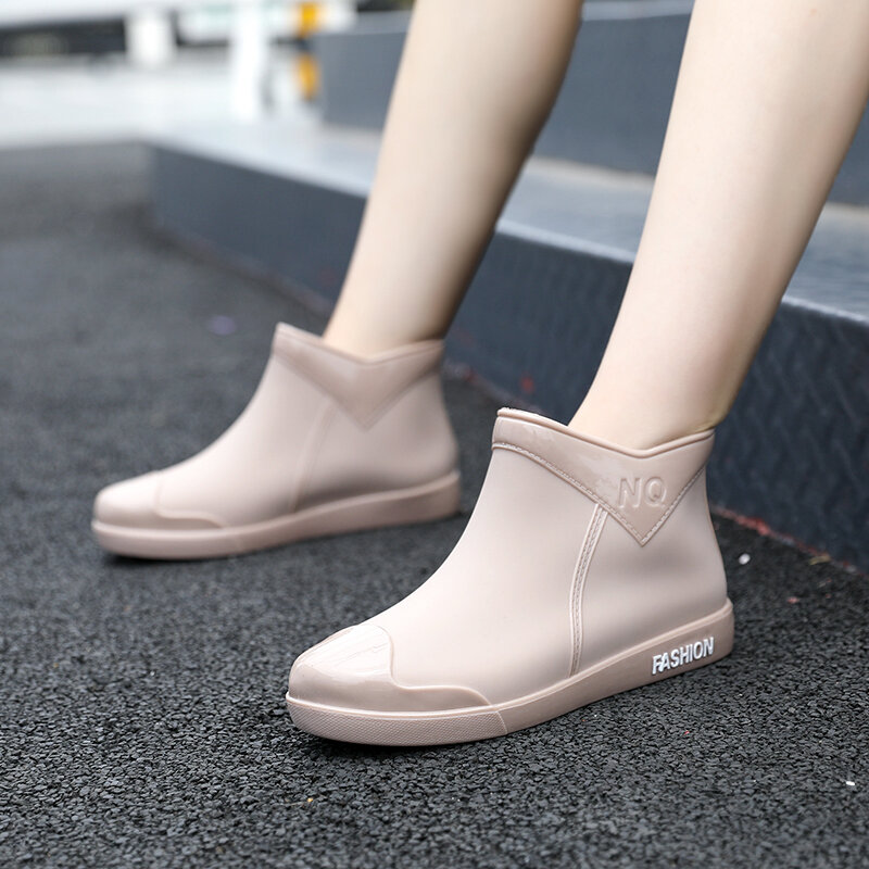 Pvc antiderrapante mulheres galochas moda botas de água para mulher para chuva veludo sapato cobre chuva acessórios ll50yx