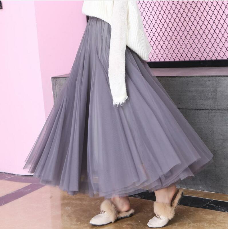 Jupe trapèze plissée en maille pour femme, taille haute, mode, Longue, couleur unie, nouvelle collection été, K1416