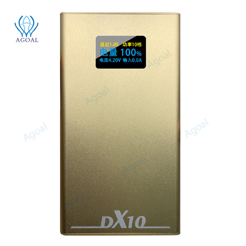 DX10 saldatore a punti portatile LED regolabile Mini batteria saldatrice a punti saldatore strumenti 0.2mm nichel per pacco batteria 18650 fai da te