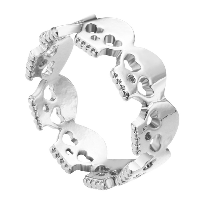 Skull แหวนแหวนแหวนหางแหวนนิ้ว Retro Retro Punk สไตล์ Party วันเกิดของขวัญ Unisex ขายส่ง Gothic