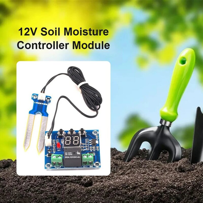 Controlador de Sensor de humedad del suelo, módulo de riego automático, pantalla Digital, XH-M214, 12V