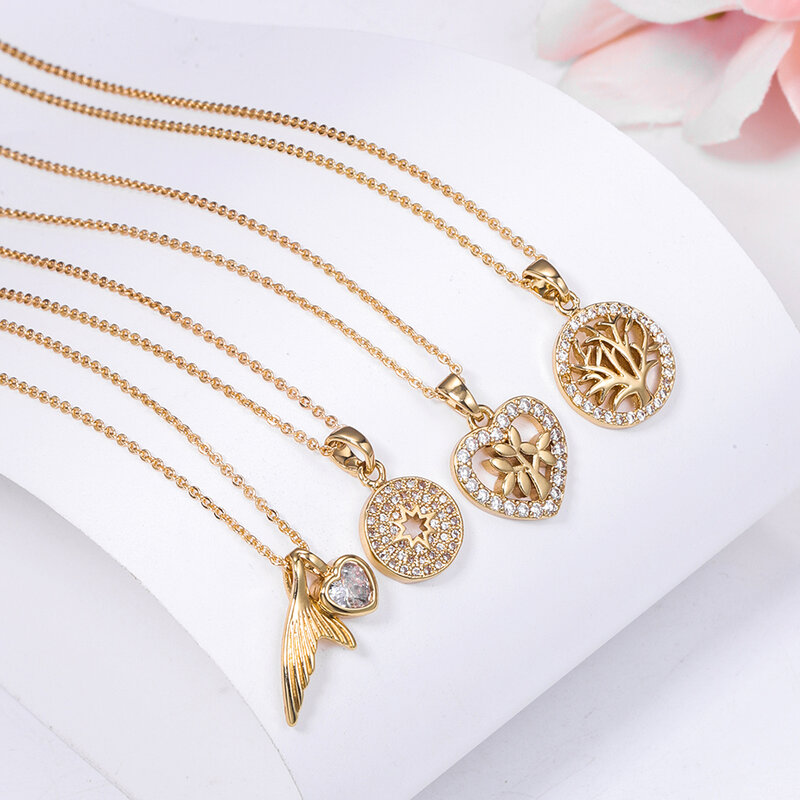 2022 novo design moda borboleta pingente colar banhado a ouro feminino acessórios presente venda de liga de esmalte colares meicem