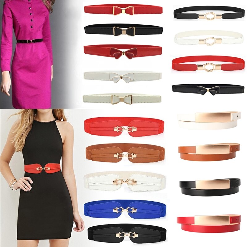 Ceinture noeud cummerbunds avec boucle ceintures mince élastique cummerbund pour pantalons habillés vêtements accessoires cinturon mujer femmes ceintures