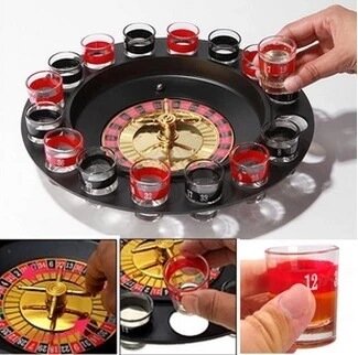 16 Shot Glas Deluxe Russische Spinning Roulette Chips Drinking Game Set Board Game Drinken Bar Familiefeest Spel Voor Volwassen