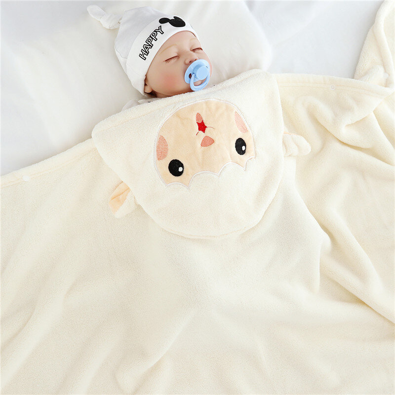 Cobertor do bebê recém-nascido coral velo sleepsacks multi-funcional infantil trole grosso toalha de banho quente com capuz pele macia-friendly