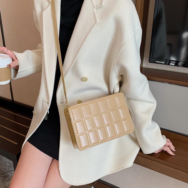 Borse a tracolla borsa da donna borse a tracolla per borsa da donna borsa moda 2021 nuova borsa di design retrò in cioccolato reticolo in pelle PU