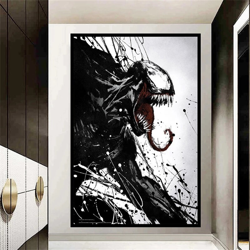 Pintura artística de Venom de película de Marvel, Mural moderno para el hogar, sala de estar, dormitorio de adolescentes, decoración de superhéroes, Impresión de lienzo, Mural de pared