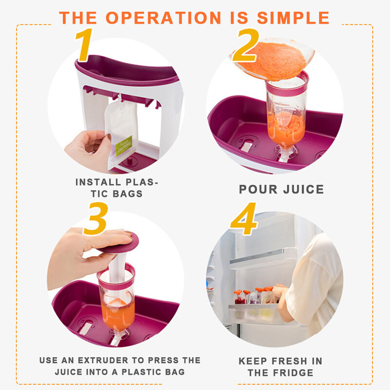 Baby Food Maker Squeeze Lebensmittel Station Bio-lebensmittel für Neugeborenen Frische Obst Container Lagerung Baby Fütterung Maker BPA FREI